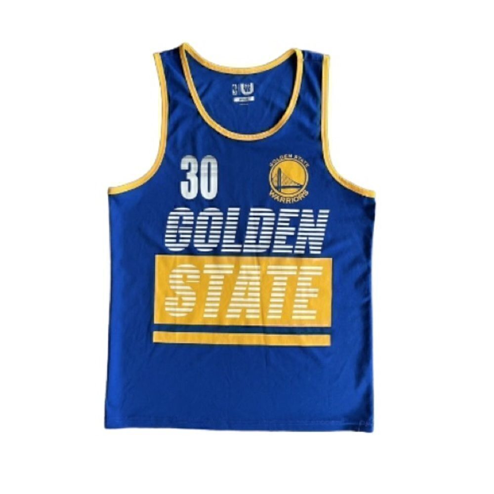 Stephen Curry 30 Golden State Blue Yellow Jersey Basketball NBA  Size S